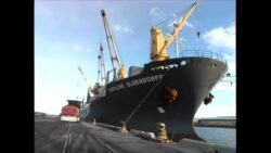When the Fert-boat pull in, it's non-stop work for the trucks... Legacy - 1997 - Fert - Ship to dirt